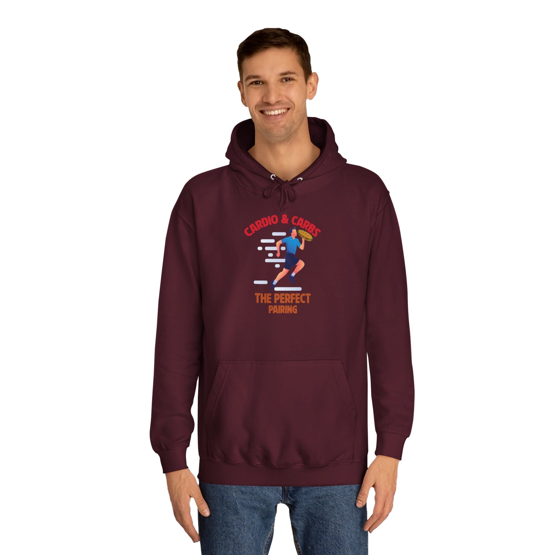 CARDIO AND CARBS, THE PERFECT PAIRING Hoodie Printify