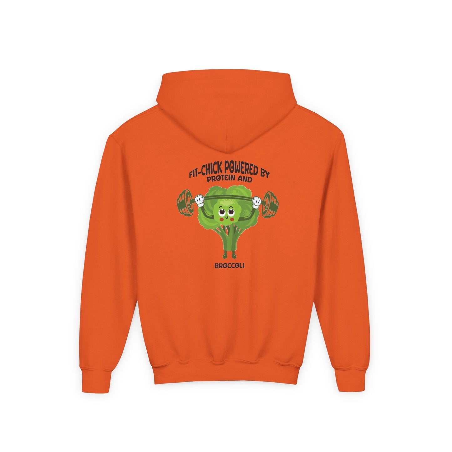FIT-CHICK POWERED BY PROTEIN AND BROCCOLI Hoodies Printify