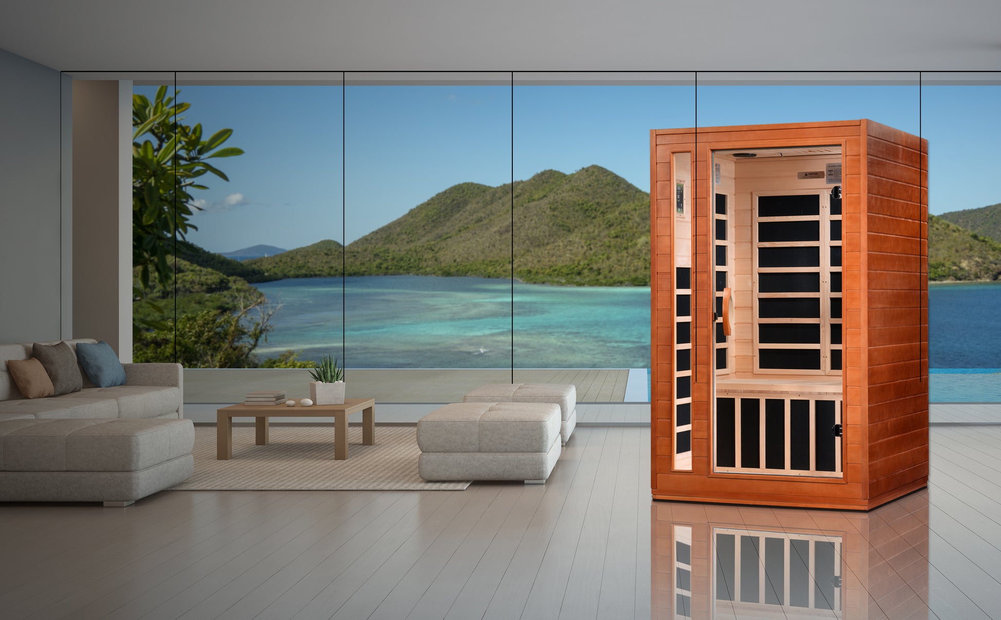 Dynamic "Cordoba" 2 Person Ultra Low EMF FAR IR Sauna Elite Diet and Exercise