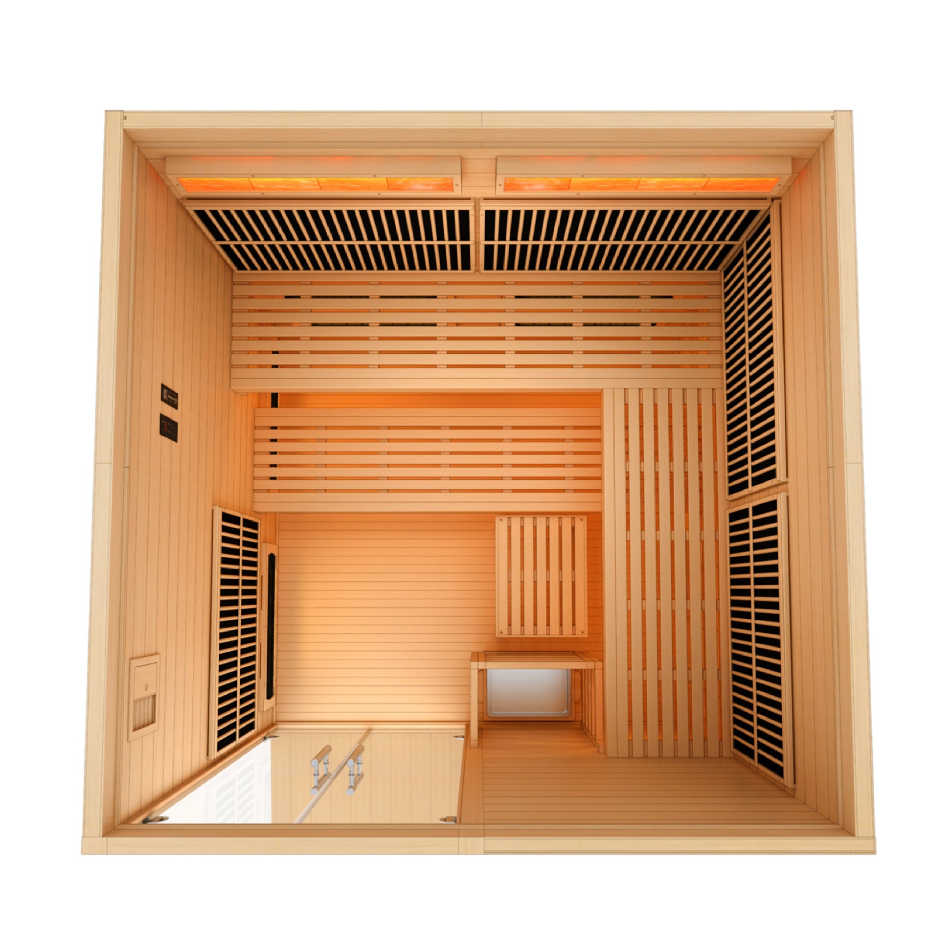 2025 Golden Designs "Toledo" 6 Person Hybrid Sauna (Indoor) Full Spectrum and Harvia Traditional Stove Golden Designs
