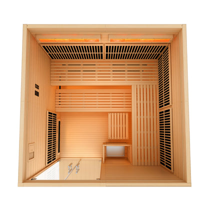 2025 Golden Designs "Toledo" 6 Person Hybrid Sauna (Indoor) Full Spectrum and Harvia Traditional Stove Golden Designs