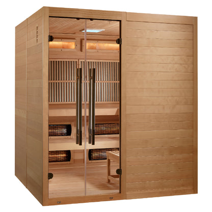 2025 Golden Designs "Toledo" 6 Person Hybrid Sauna (Indoor) Full Spectrum and Harvia Traditional Stove Golden Designs