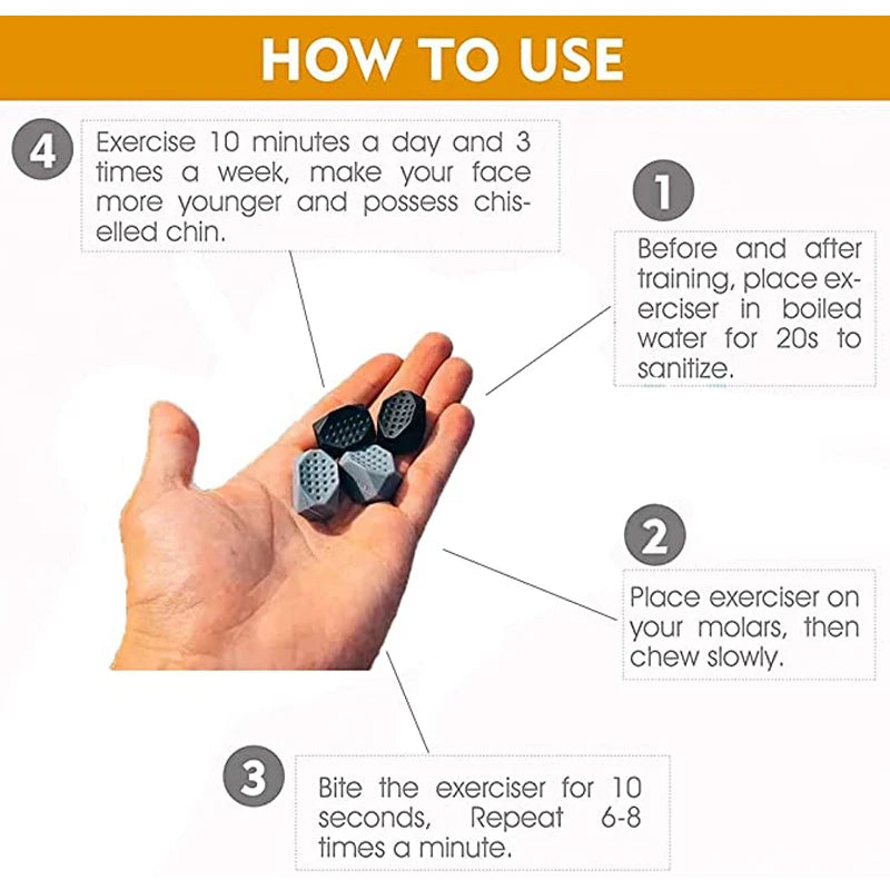 Jaw Exerciser - Strengthen Jaw and Improve Jaw Line - 2 pieces and a box